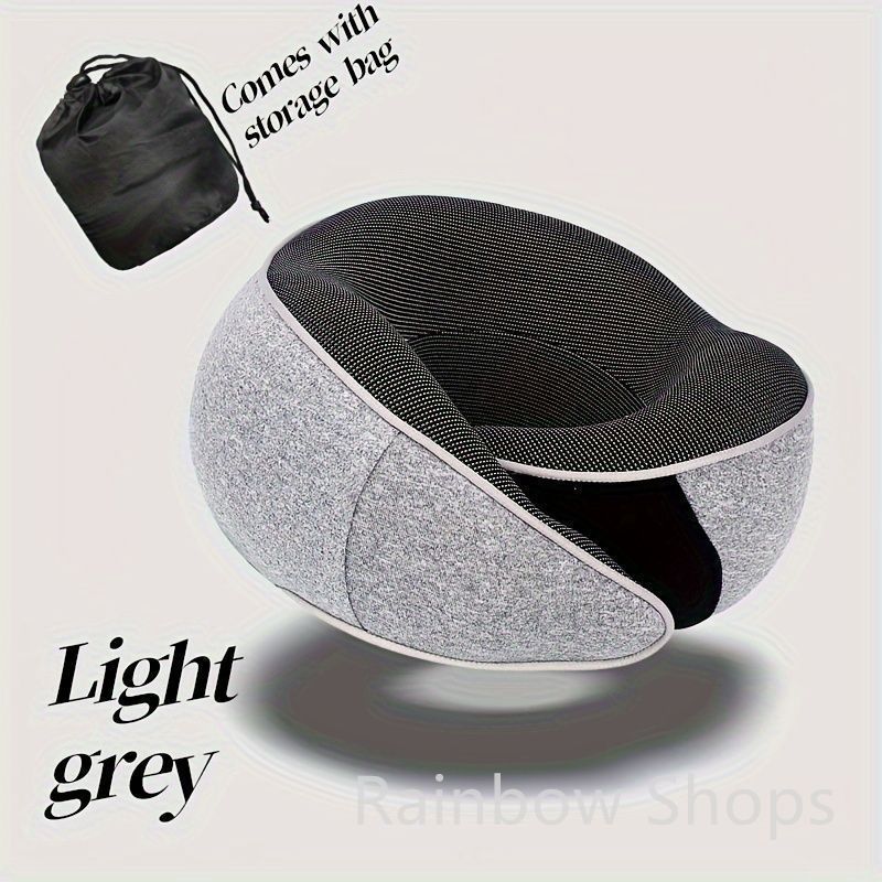  トラベルピロー ネックピロー 低反発 携帯枕 旅行用 コンパクト 収納 折りたたみ式 U型 まくら 飛行機 持ち運び 便利 収納ポーチ付き 旅行用品 トラベル グッツ グレー レッド ライトグレーygg cp 37 首枕 ネックピロー 快適グッズ 旅行小物