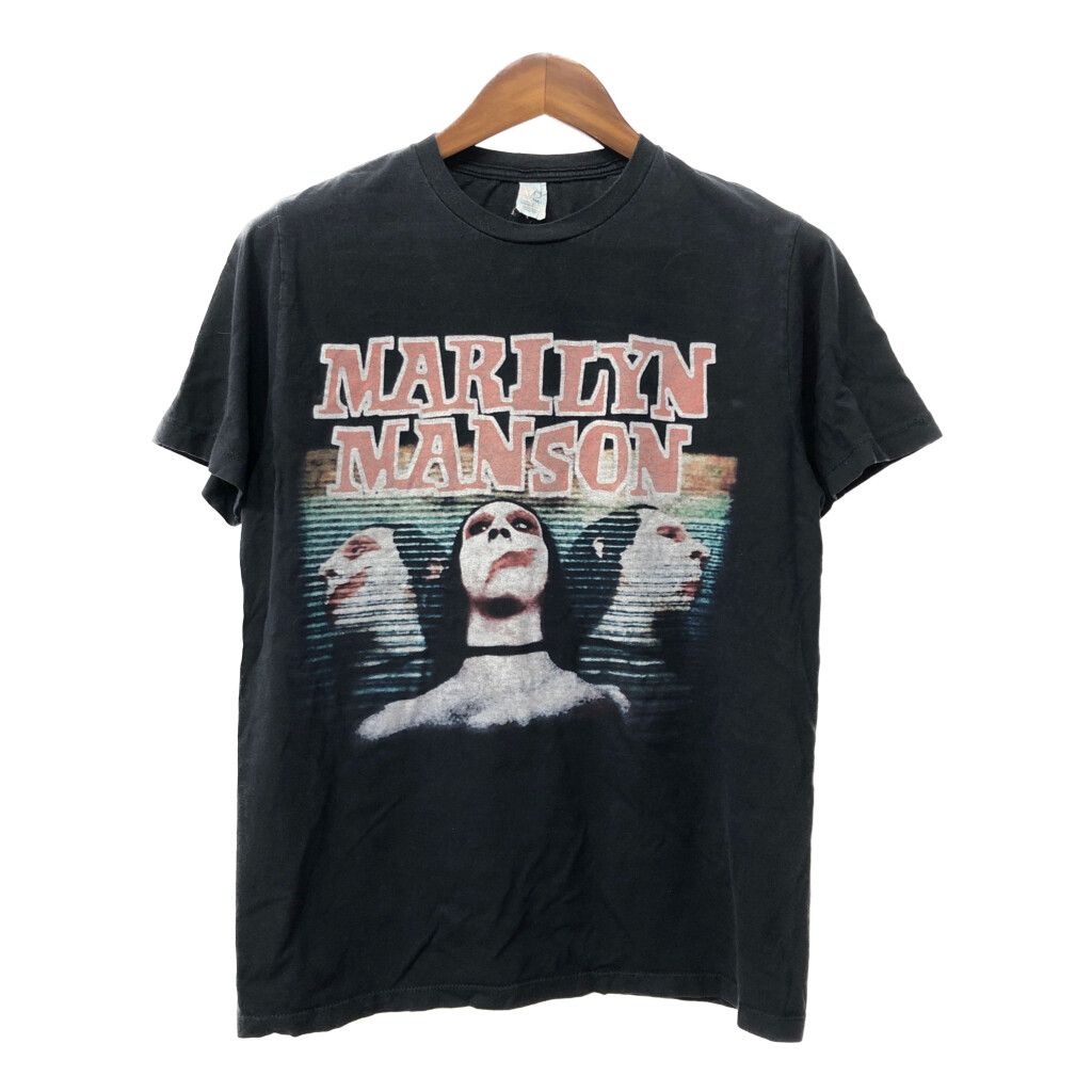MARILYN MANSON マリリン・マンソン 半袖Ｔシャツ バンドT ブラック (メンズ M) 中古 古着 Q6315