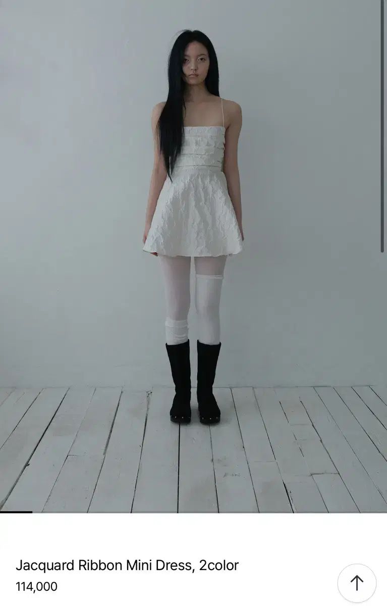 ルコン lekong ジャガード リボン ミニ ドレス