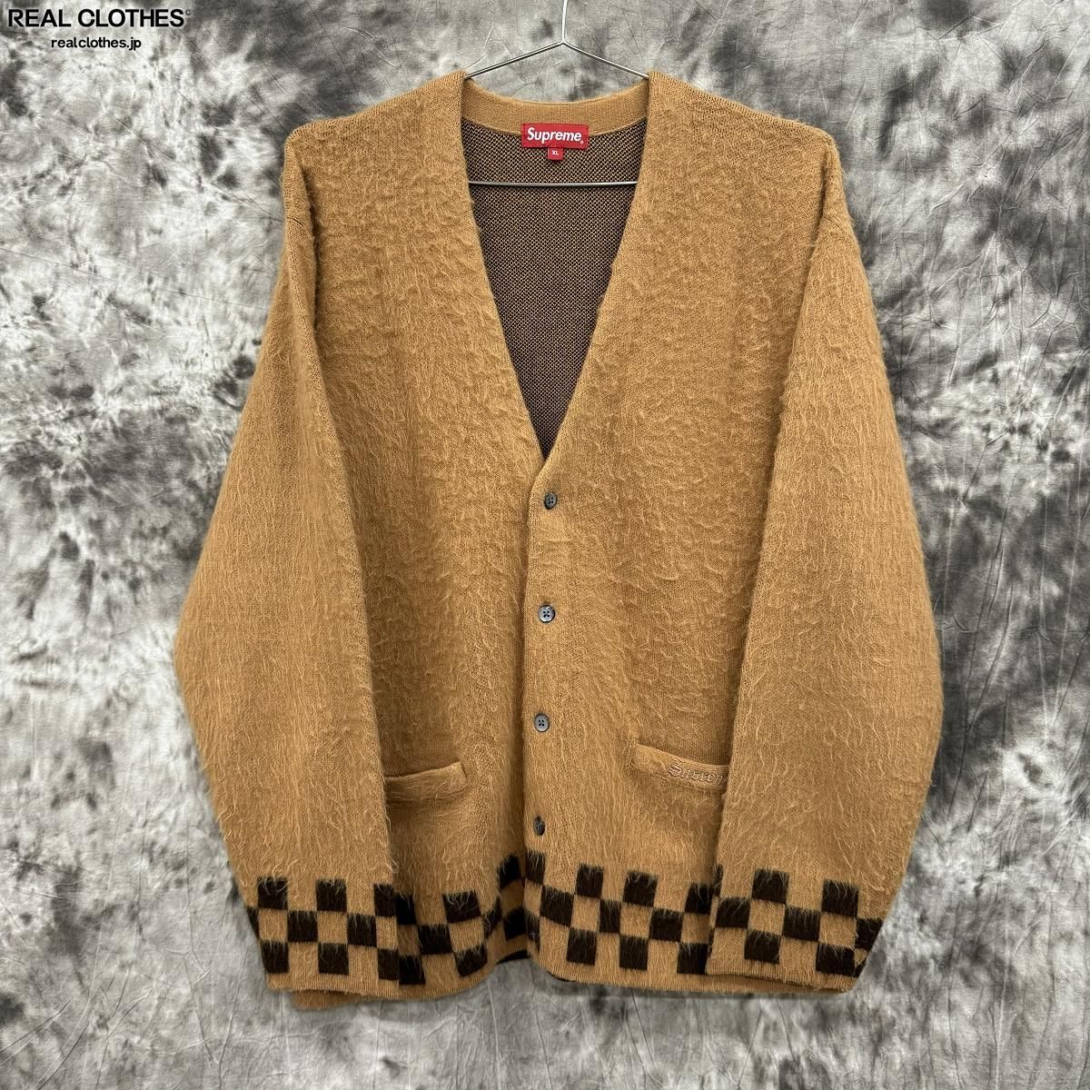 Supreme/シュプリーム【21SS】Brushed Checkerboard Cardigan/ブラッシュド チェッカーボード カーディガン/XL