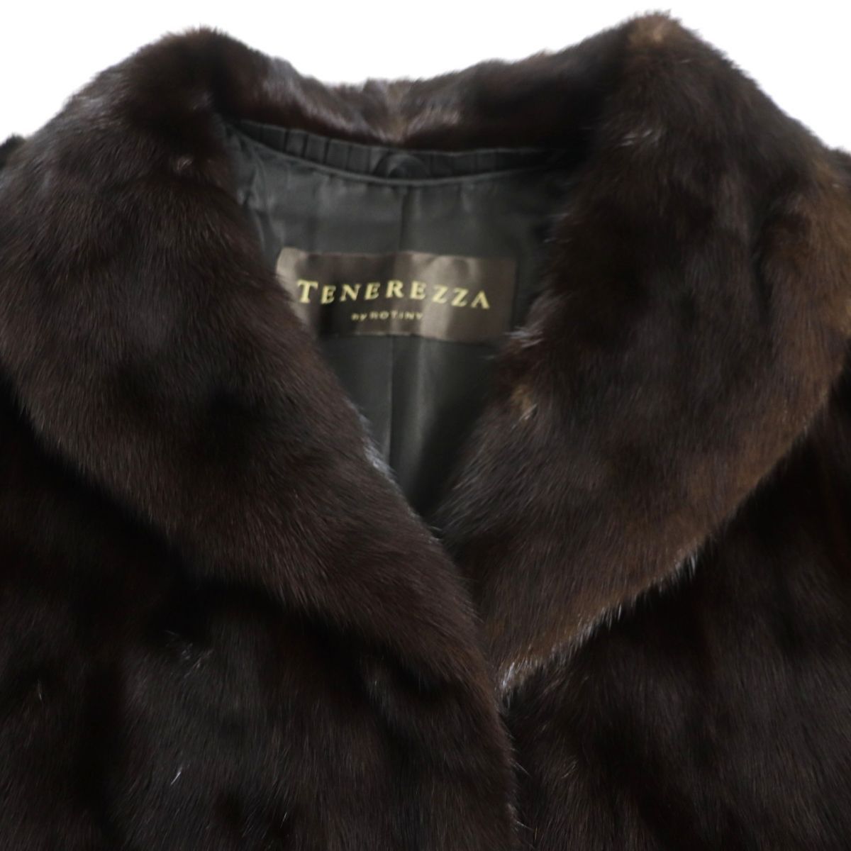 極美品▽TENEREZZA MITSUKOSHI 三越 MINK ミンク 本毛皮コート ダーク