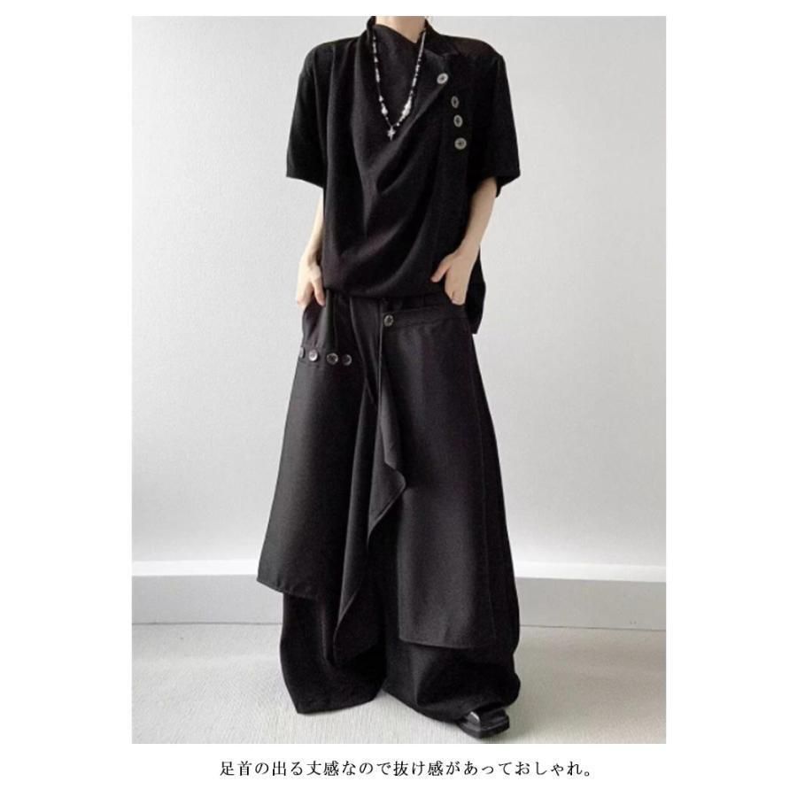 Y's　ワイズ　ウエストコードパンツスカート　袴パンツ　サルエル　変形　2　黒 Amazon | [二力] レディース 袴パンツ 変形パンツ イレギュラー
