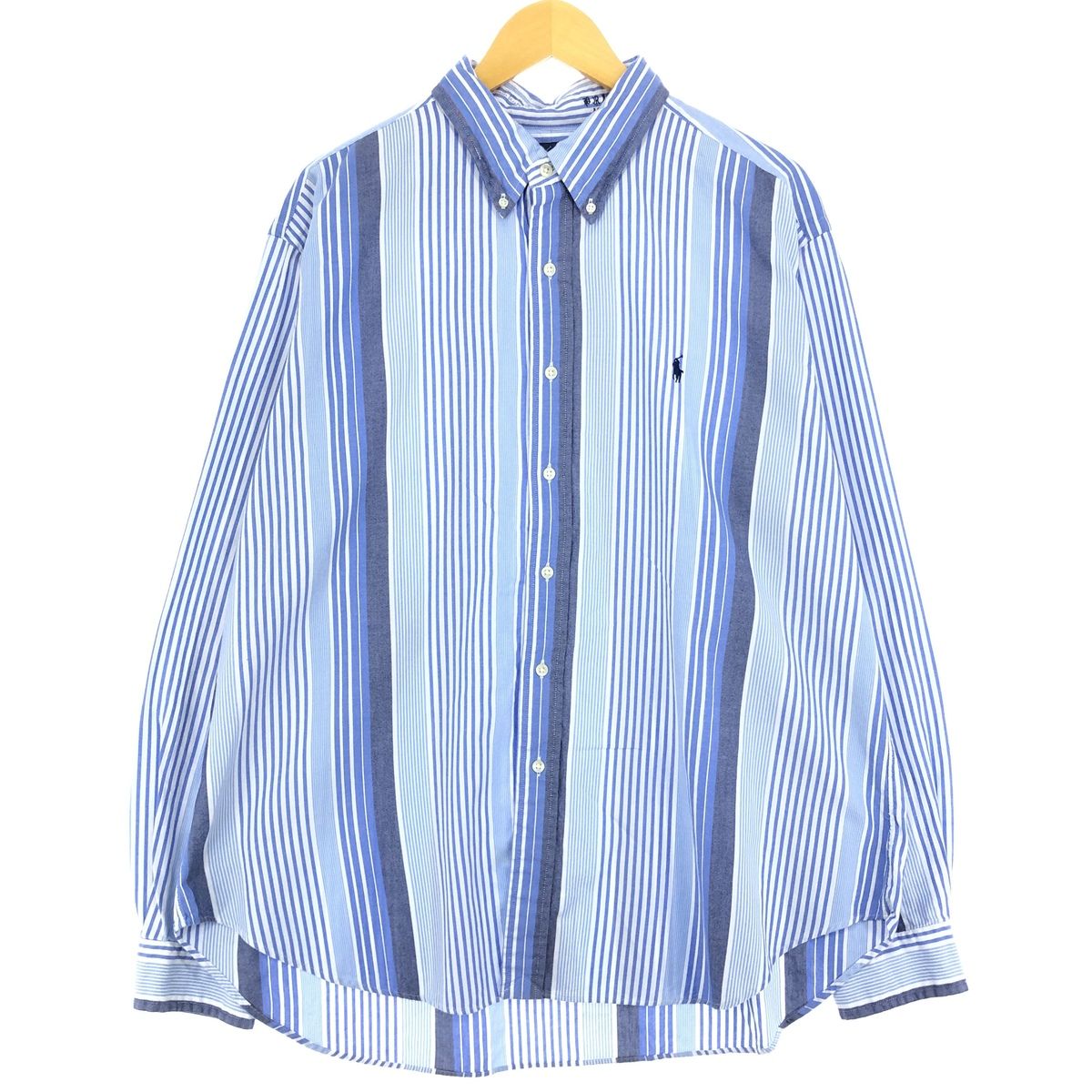古着 ラルフローレン Ralph Lauren CLASSIC FIT 長袖 ボタンダウンストライプシャツ メンズXXL/eaa431998