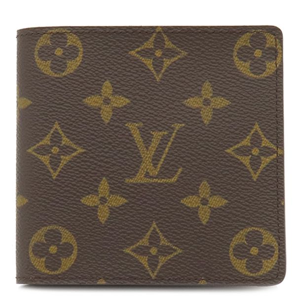 ルイヴィトン LOUIS VUITTON 二つ折り財布 ポルトフォイユ マルコ モノグラムキャンバス モノグラム ゴールド金具 茶 コンパクトウォレット M61675 CT1001 箱