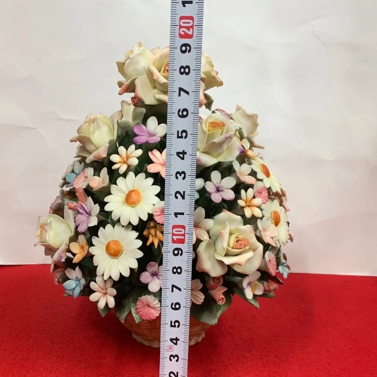 カポディモンテ 陶花 陶器 イタリア製 置物 フラワー オブジェ レトロ