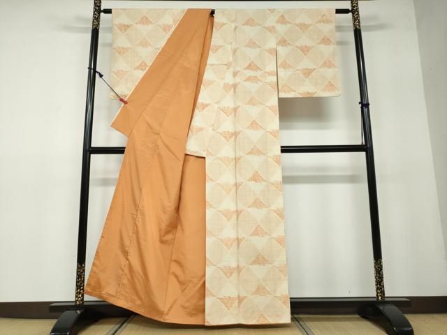 平和屋着物○上質な紬 飛鶴菱文 正絹 逸品 DAAW5086ud