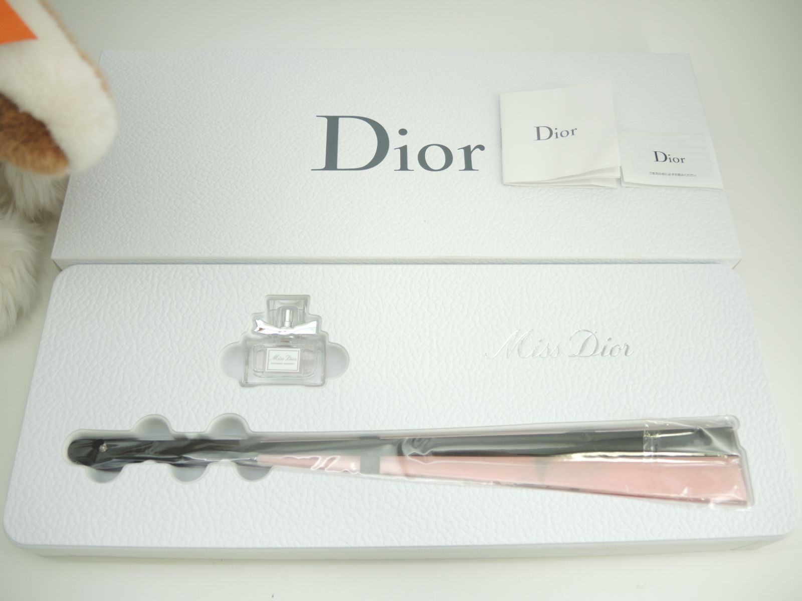 Diorのうちわと鉛筆 セリアのスケルトンうちわ！ジュイ柄にレタグラフィーの手書き