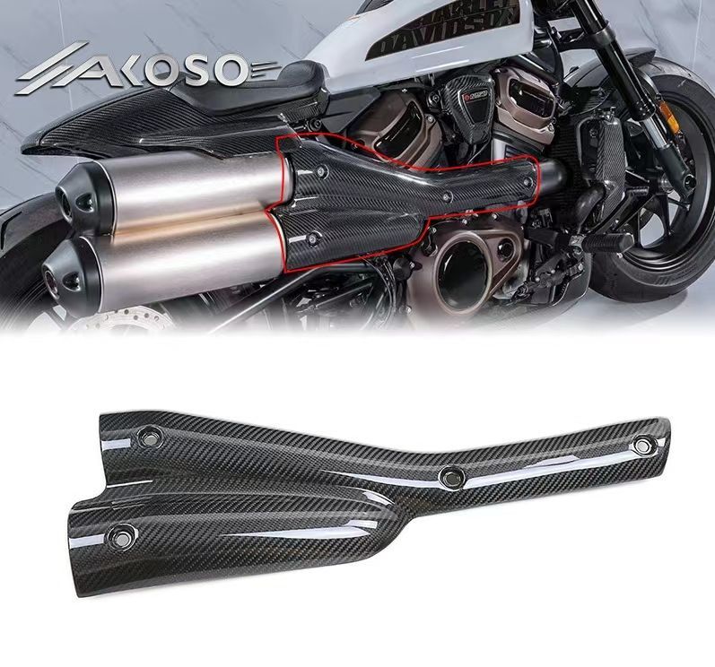 Harley ハーレー RH1250S スポーツスターS 2021-2025 マフラー エキゾーストカバー ヒートシールド カーボンファイバー
