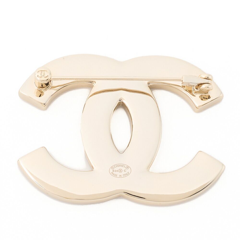 CHANEL シャネル ココマーク バイカラー ブローチ B24C 黒×白