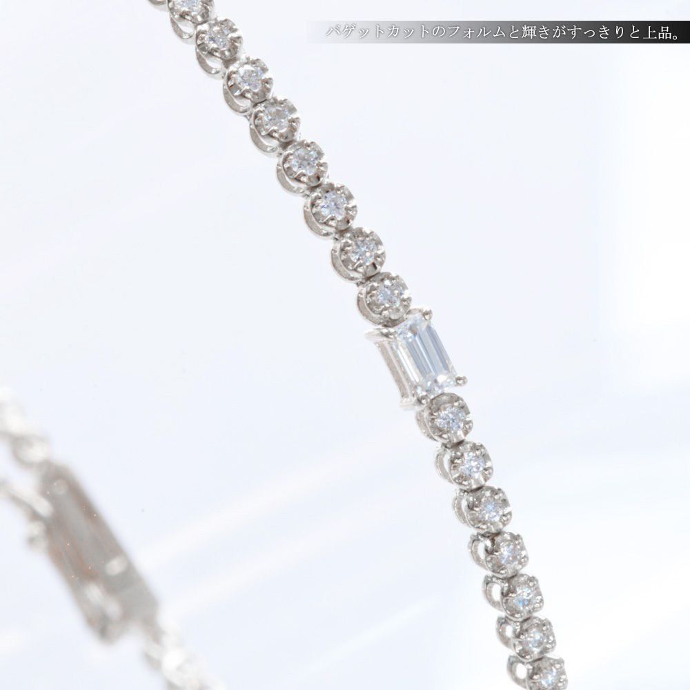 ブレスレット メンズ プラチナ ダイヤモンド テニスブレスレット 1