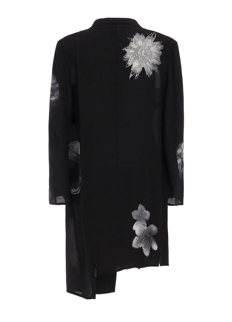 YOHJI YAMAMOTO WHITE FLOWER PRINT SLIT JACKET ジャケット HP