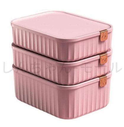 【新品未使用】 衣類収納ボックス 3段 ピンク／ホワイト 下着収納ケース 省スペース