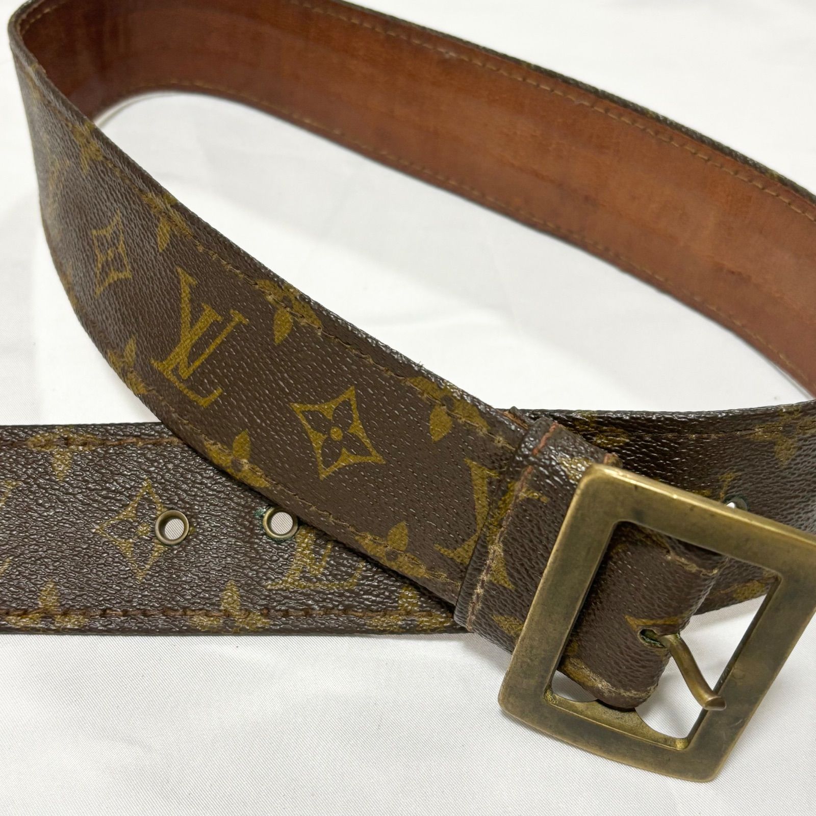 送料無料 Louis Vuitton|ルイヴィトン|ベルト|モノグラム|ブラウン|金具ゴールド|ブラウン×ゴールド| 品