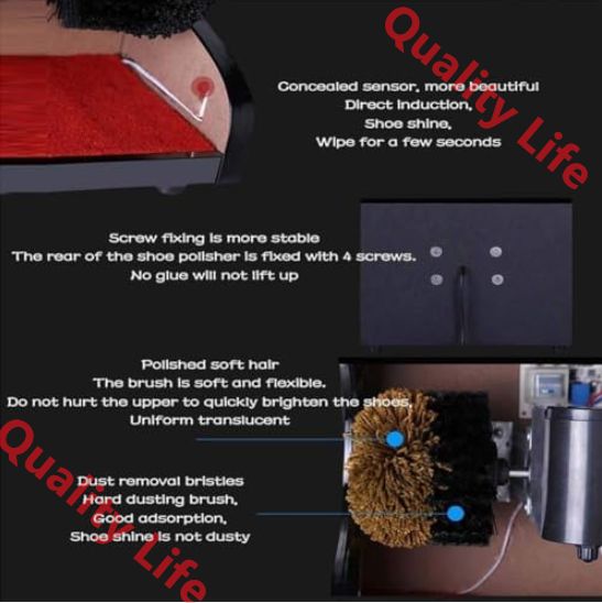 電動靴磨き機 自動靴磨き靴磨き機 自動水平誘導靴洗浄機 ホテルエントランスホール用 自動誘導 ソフトブラシとハードブラシ PSE認証 HRDEVELOPMENT_JP