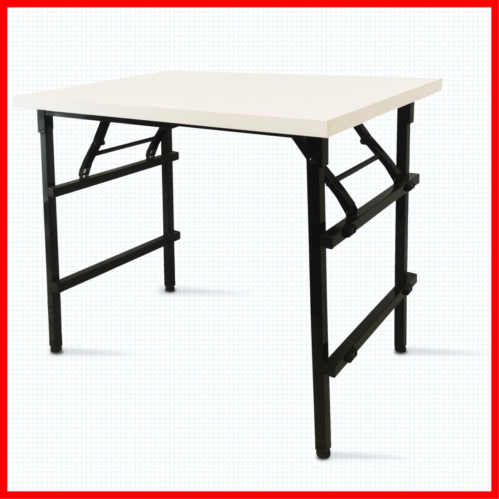 収納式軽量折り畳み作業台 -アジャスター付き － AIRLLEN 均等耐荷重200kgs折りたたみデスク － 組み立て不要－ A 省スペース ワイト SFD9060