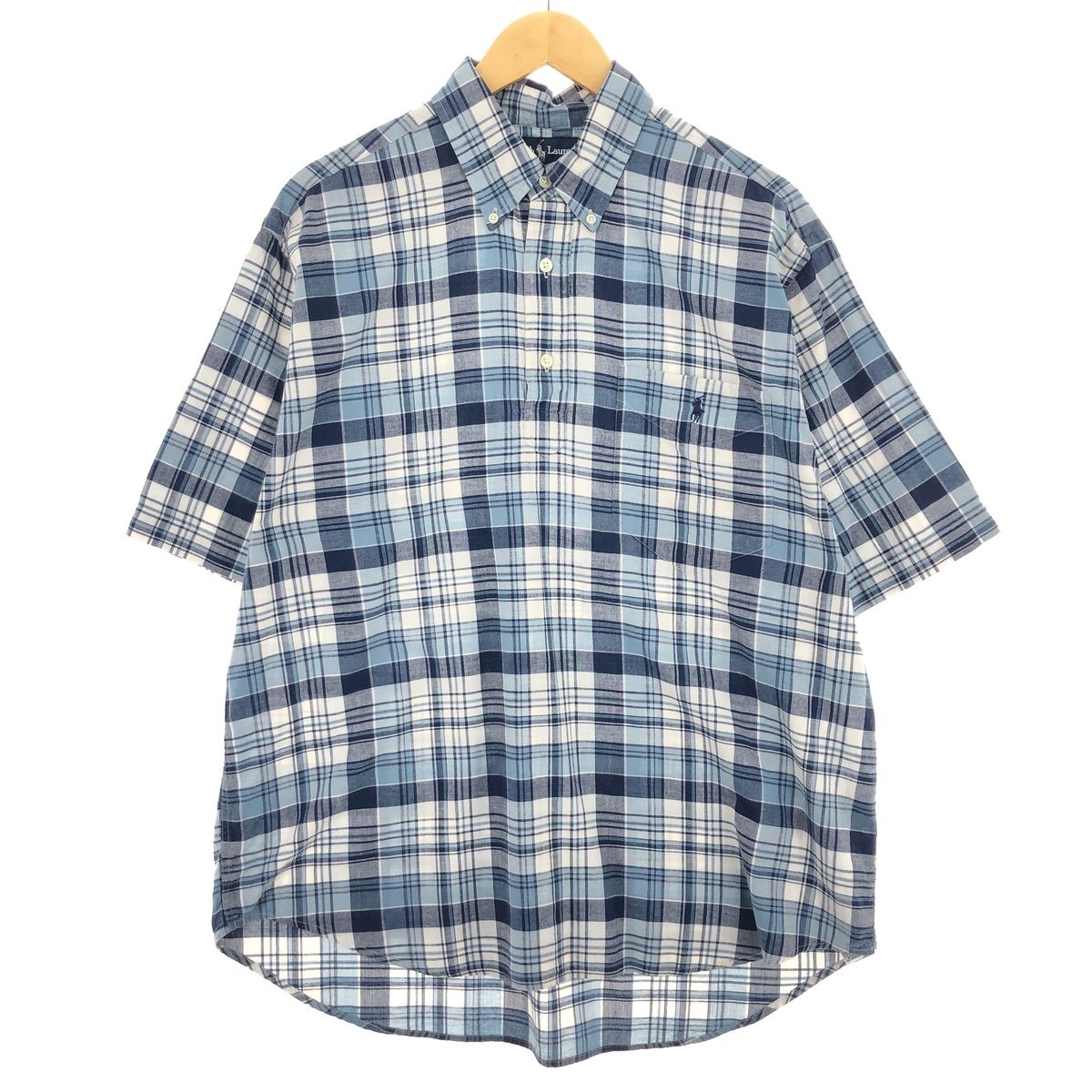 古着 ラルフローレン Ralph Lauren 半袖 ボタンダウン チェックシャツ メンズL /eaa448647 【中古】/eaa448647