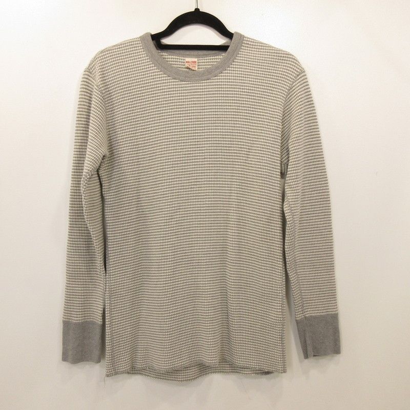 姫路東店 JOE McCOY ジョーマッコイ 長袖Ｔシャツ WAFFLE STRIPE THERMAL SHIRT L S MC21116 グレー サイズ L 101