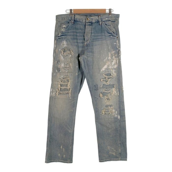 DENIMu0026SUPPLY RALPH LAUREN デニムu0026サプライ ラルフローレン ローライズデニムストレート ペインターパンツ ペンキ/リペア加工 Size 33/30
