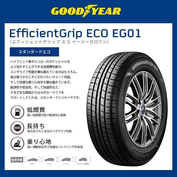 【AUTOWAY】新品 155/65R14 サマータイヤ GOODYEAR グッドイヤー EfficientGrip ECO EG01 14インチ  1本売り 夏タイヤ オートウェイ