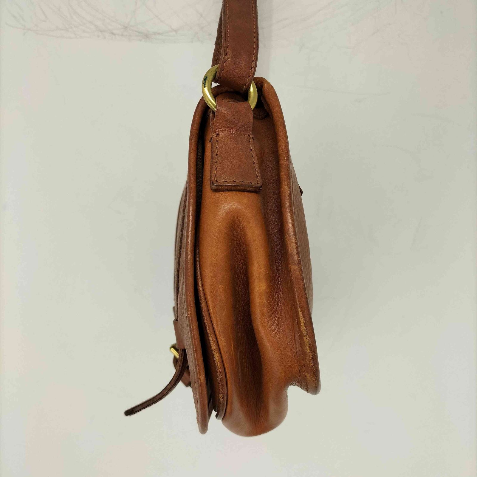 ラルフローレン　ショルダーバッグ　ダブルベルト　ロゴ　ヴィンテージ　オールレザー ラルフローレン RALPH LAUREN オールレザーショルダーバッグ