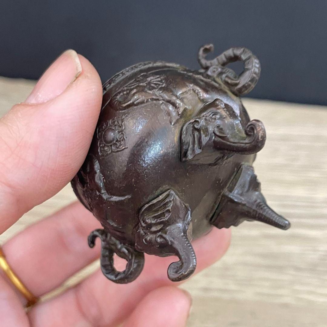 銅器 香炉 鏤盤竜檀香炉 室内薫香炉 茶台香炉 香道具 装飾品 工芸品 銅 細工 象蓋香炉 塔香炉 檀香炉 香具茶台薫香炉 工芸品 置物