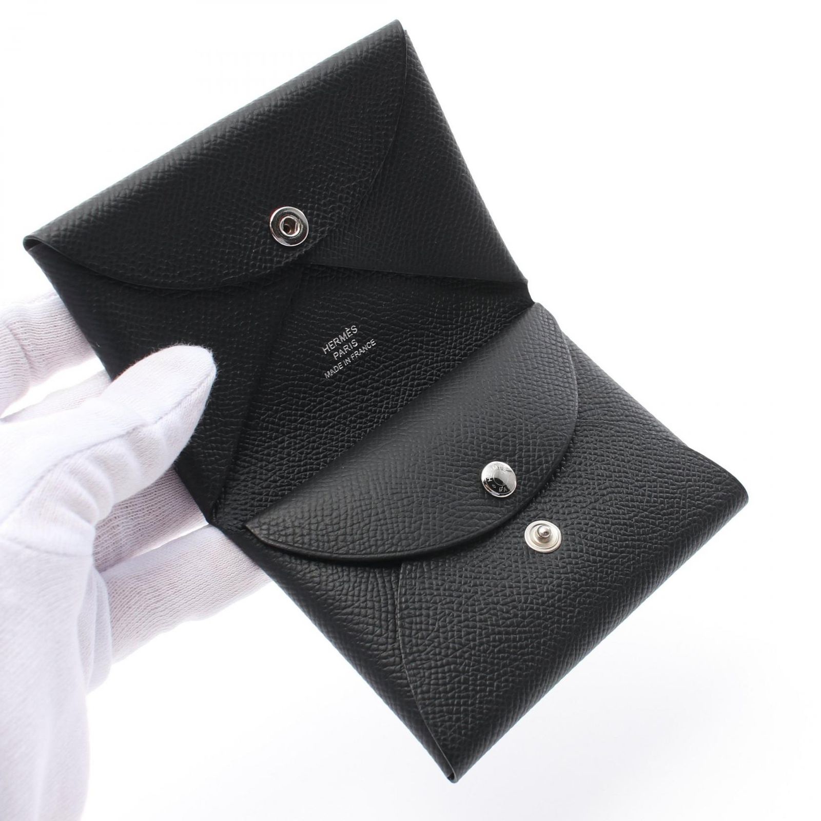 エルメス HERMES コインケース カルヴィデュオ ブラック レザー 