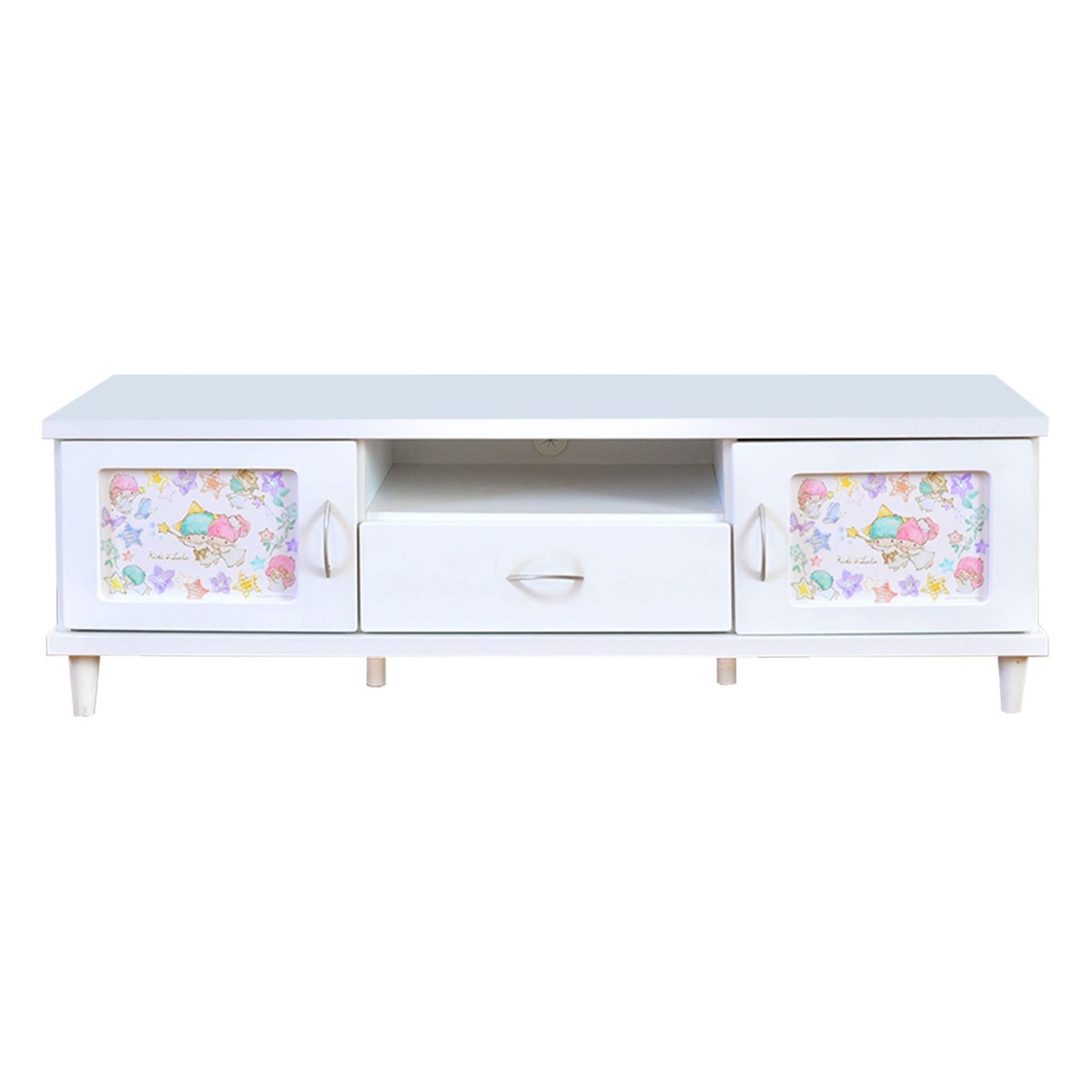 白 完成品 ホワイト 収納 TVボード TV台 国産 テレビボード 幅150cm ローボード キキララ キャンバス テレビ台 リトルツインスターズ 150テレビボード サンリオ リトルツインスターズ アルファタカバ