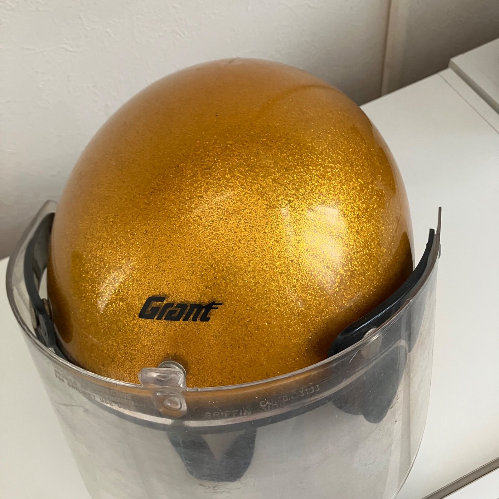 GRANT RG-9☆ゴールド Lサイズ ラメ ビンテージヘルメット 80年代