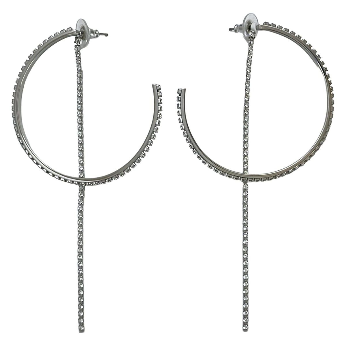 SWAROVSKI スワロフスキー ピアス - クリア×シルバー チャーム着脱可