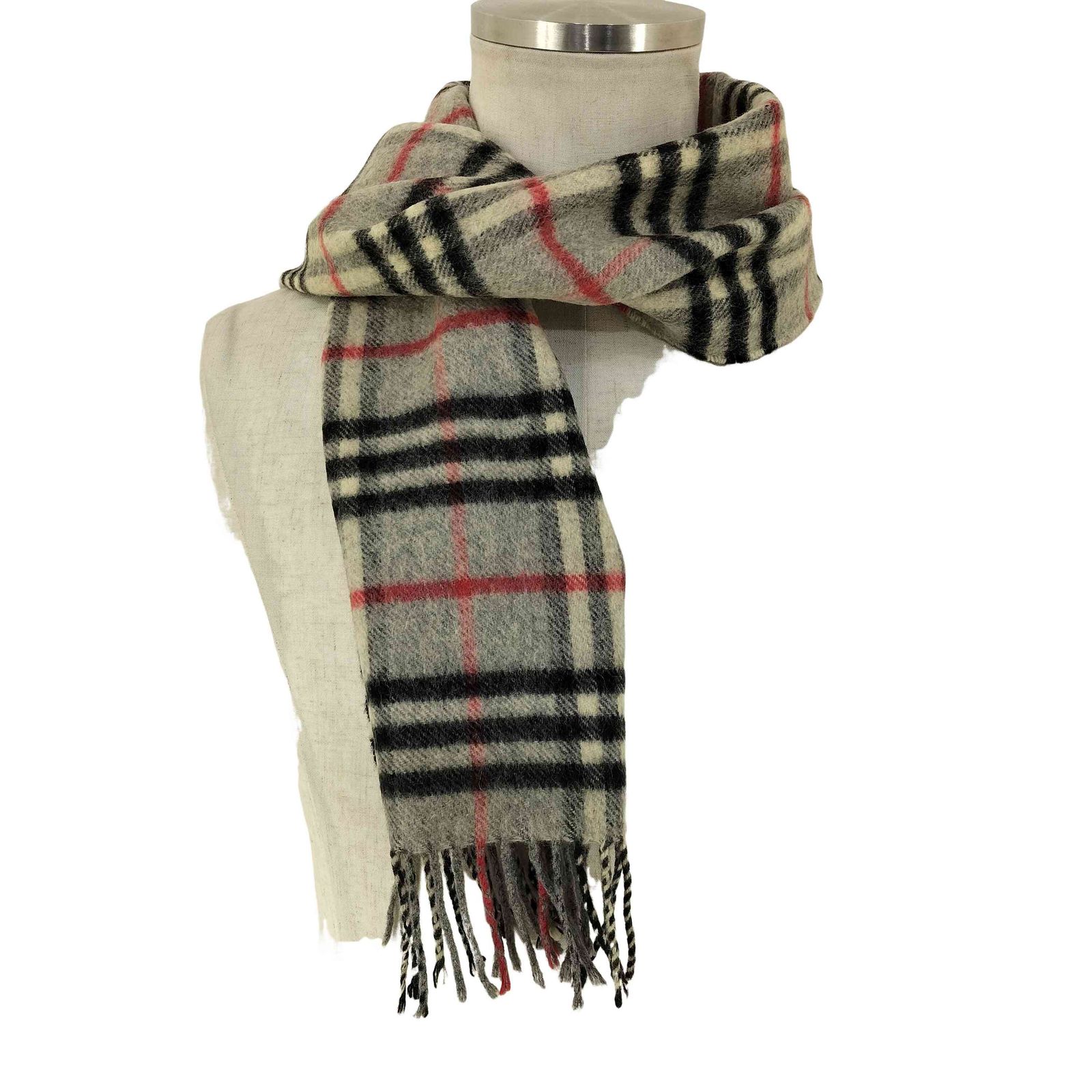 バーバリーズ カシミヤ チェック マフラー 英国製 England 90s