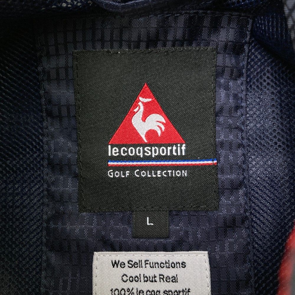 サイズ：LL LE COQ GOLF ルコックゴルフ  2WAY 裏メッシュ ジップジャケット ストライプ柄 オレンジ系 [240101445221] ゴルフウェア メンズ ストスト サイズ：LL LE COQ GOLF ルコックゴルフ 2WAY 裏メッシュ ジップ