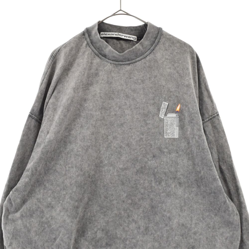 ALEXANDER WANG (アレキサンダーワン) CLASSIC LONG SLEEVE TEE WITH LIGHTER GRAPHIC クラシック  ロングスリーブ T ウィズ ライターグラフィック長袖カットソー アシッドブラック長袖Tシャツ - メルカリ