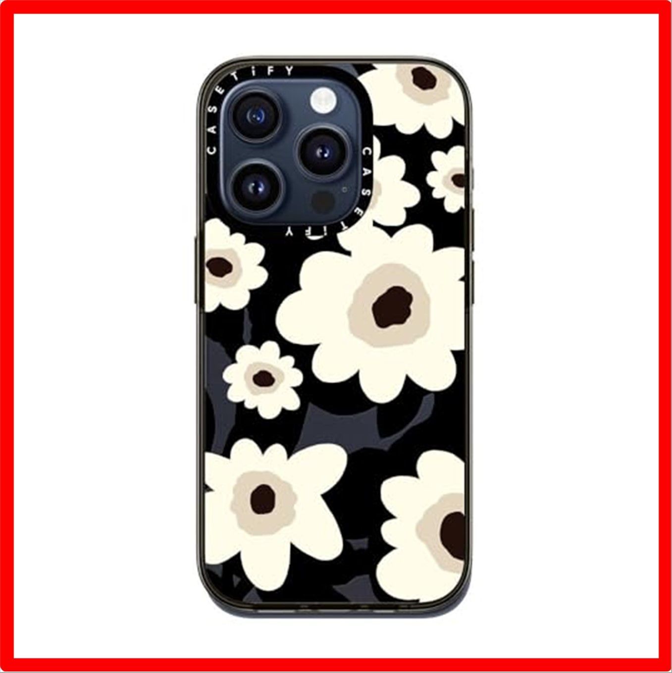 送料無料 Flowers_iPhone 15 Pro Clear Black CASETiFY コンパクト iPhone 15 Pro ケース MIL