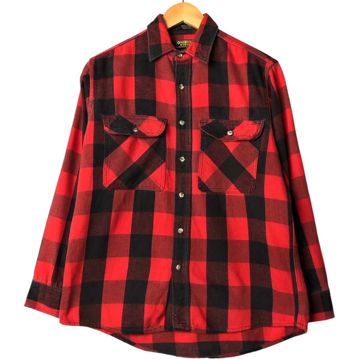 【古着】Osh kosh/オシュコシュ　フランネルシャツ　長袖　80年代 古着 80年代 オシュコシュ Osh kosh 長袖 ヘビーネルチェック