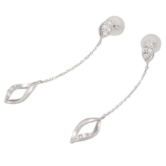 ヴァンドーム青山 VENDOME AOYAMA ダイヤモンド チェーン ピアス Pt950