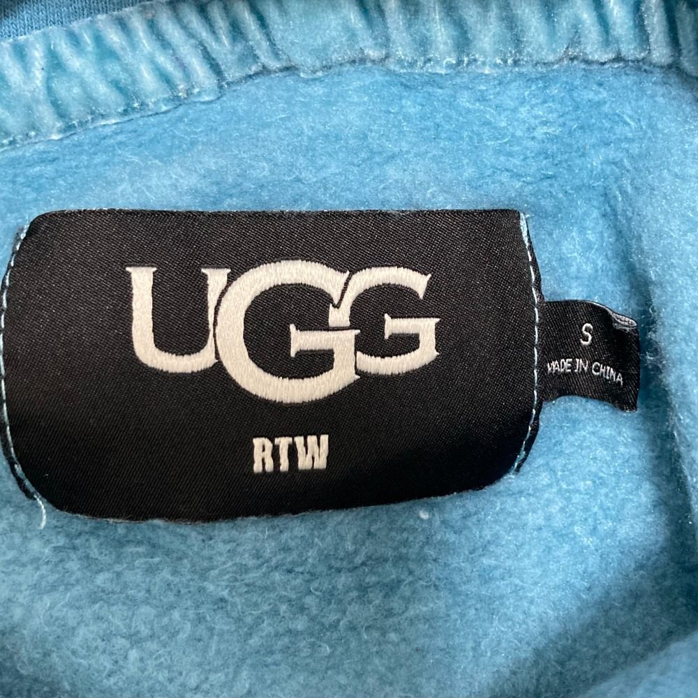 良品 UGG アグ 袖ロゴ オーバーサイズ プルオーバー スウェットパーカー S ブルー レディース 古着 中古 UGG - 良品 UGG アグ 袖ロゴ オーバーサイズ プルオーバー