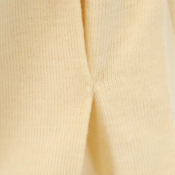 シャネル イタリア製 ミニ丈 ウールニット スカート 40 オフホワイト CHANEL プリーツ切替 レディース シャネル イタリア製 ミニ丈 ウールニット スカート 40 オフホワイト