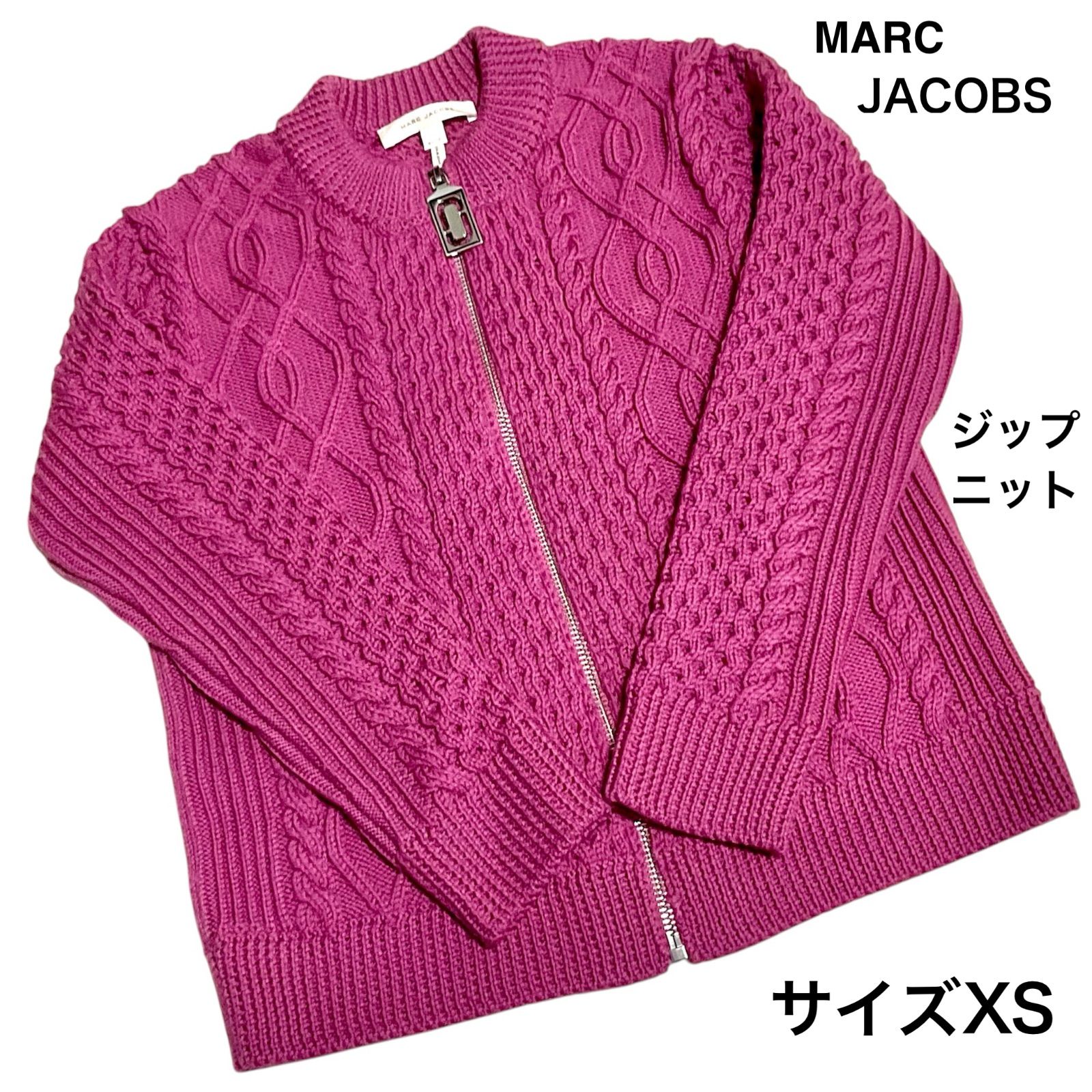 上品ピンク❤️ジップニット】 MARC JACOBS マークジェイコブス ジップ  