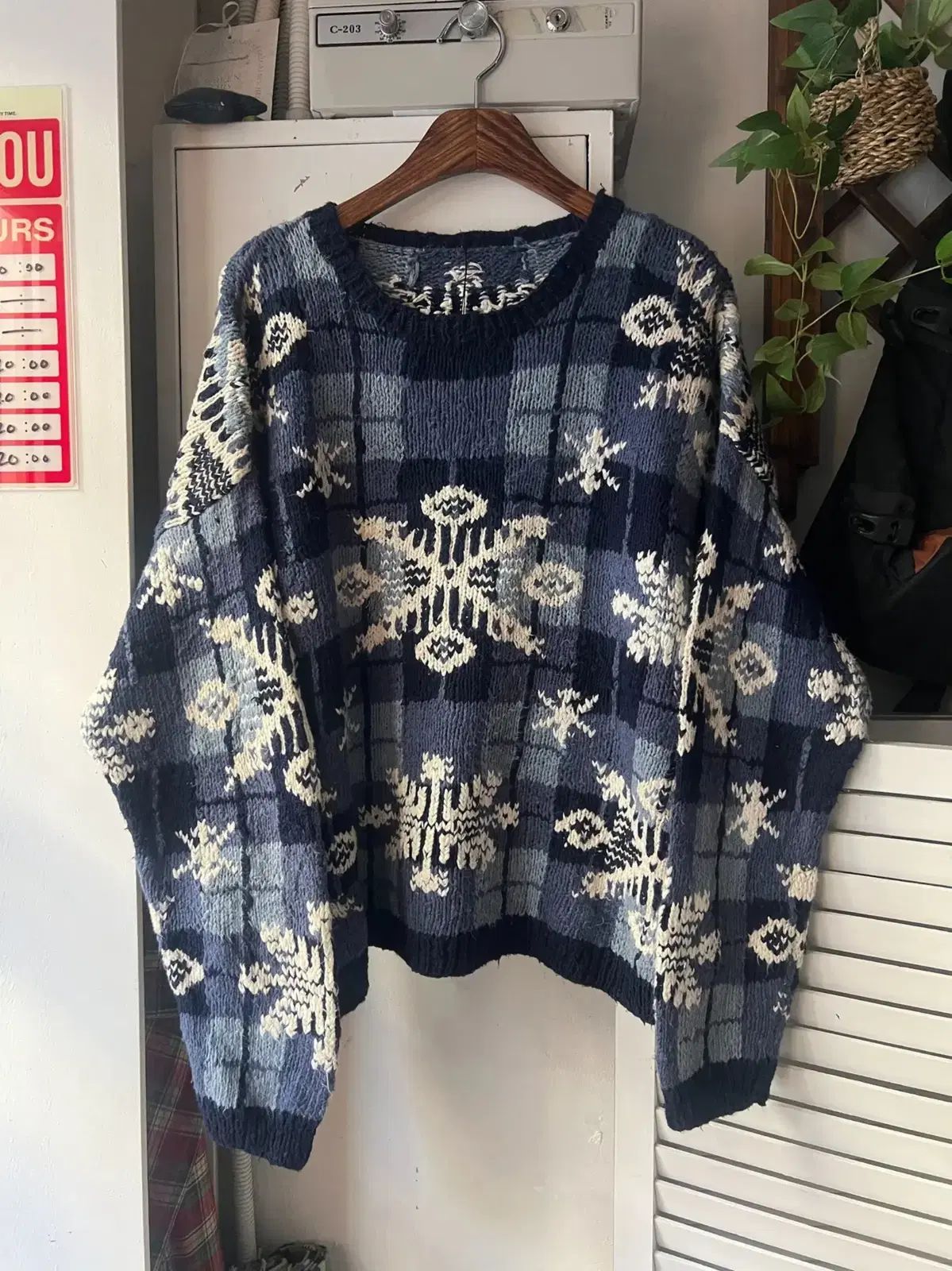 XL 90 ' s USA ヴィンテージ ハンドメイド カウチン セーター