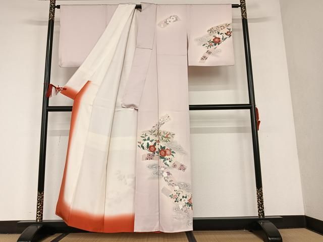 平和屋着物＊夏物 訪問着 絽 友禅 草花文 暈し染め 正絹 逸品