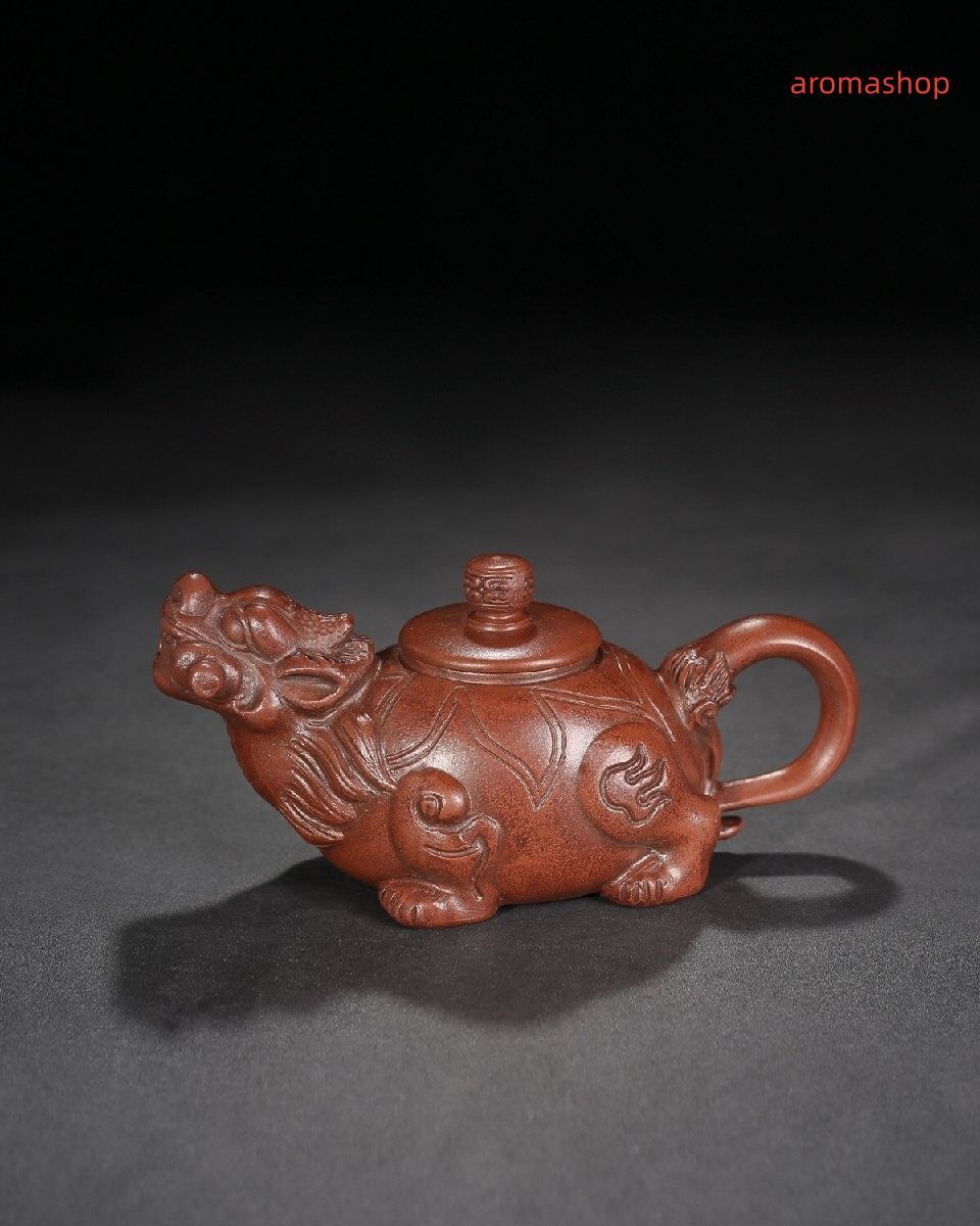 宜興  紫砂壷  チ竜紫砂壷  工芸品 美術品 置物 宜興 紫砂壷 チ竜紫砂壷 工芸品 美術品 置物