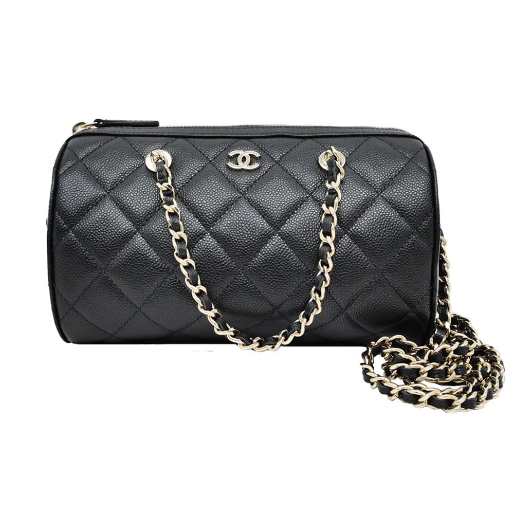 名東】【CHANEL】シャネル ミニボストン マトラッセ キャビアスキン