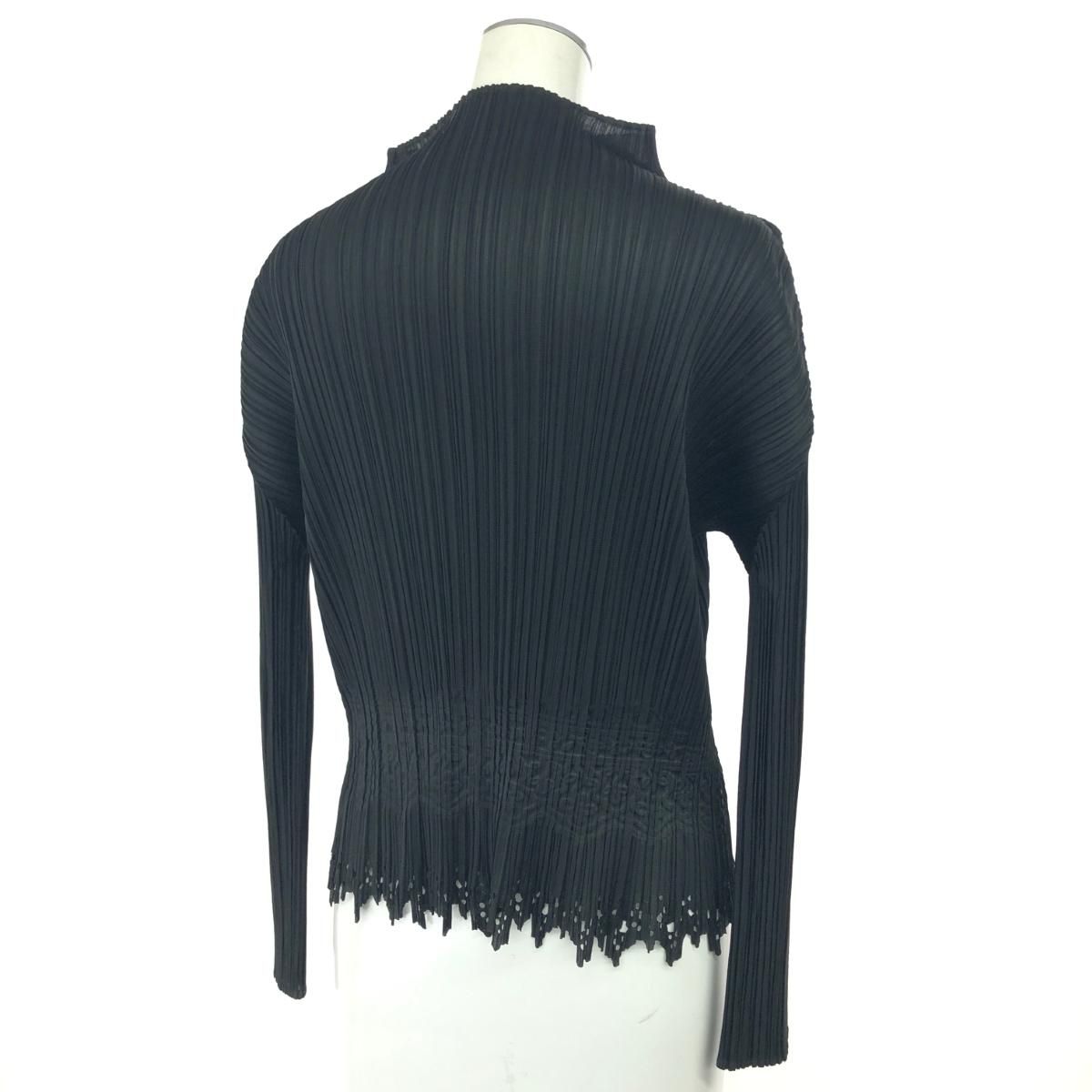 イッセイミヤケ プリーツプリーズ レースカーディガン サイズ3