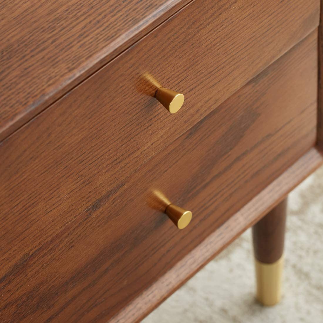 木製 無垢材 アメリカオークウッド アンティーク アメリカオークウッド 引き出し２つ付き ナイトテーブル ベッドサイドテーブル 収納しやすい サイドテーブル 組立不要 RONG 高さ50cm×幅40cm×奥35cm MU