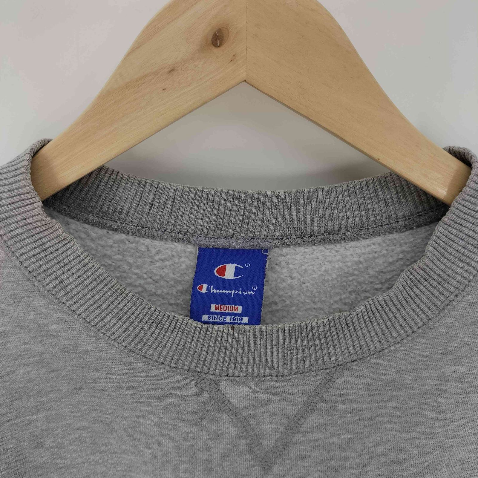 チャンピオン Champion 90S 青刺繍タグ Vガゼット 裏起毛 ロゴ刺繍 袖 