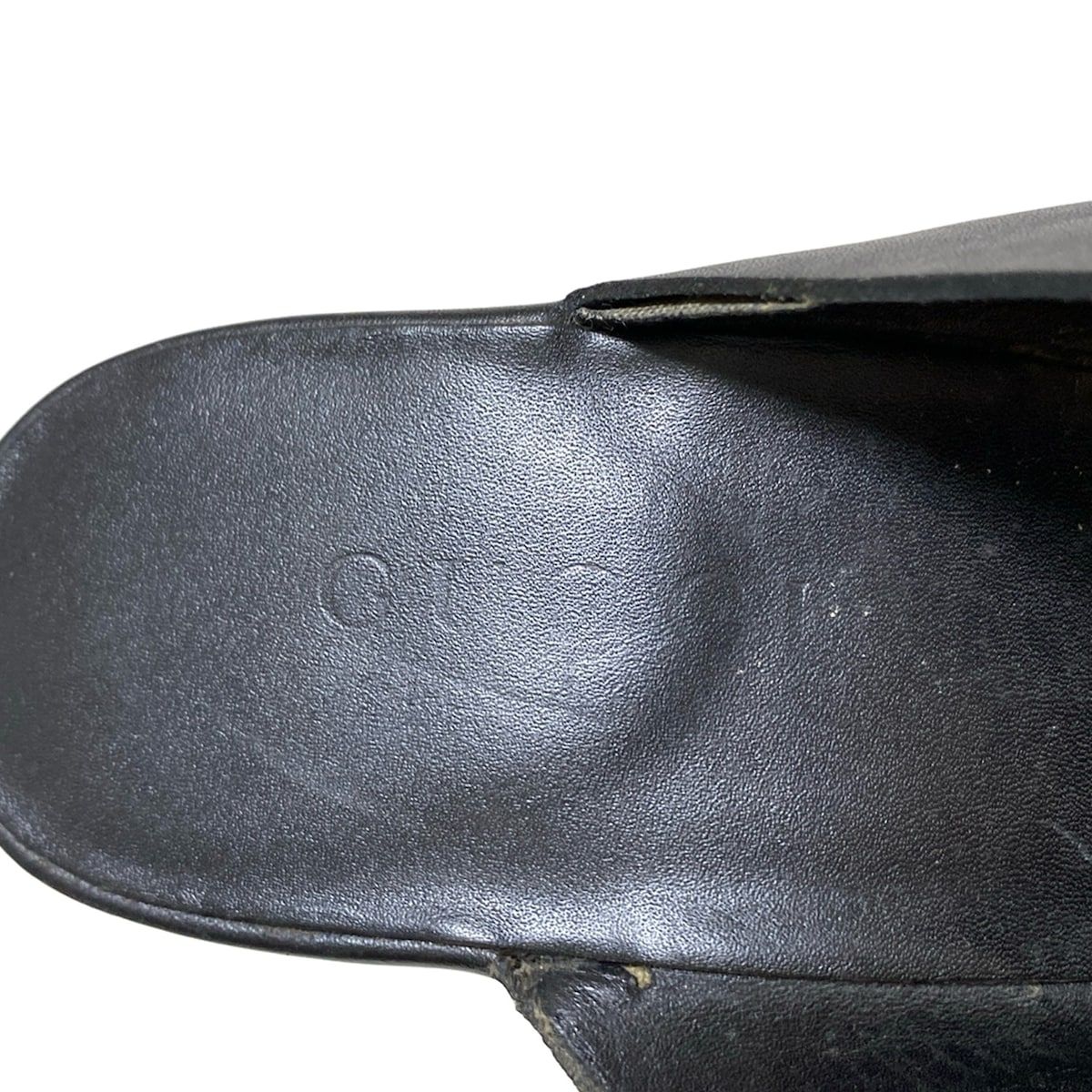 GUCCI(グッチ) ミュール 35 1/2C レディース - 黒 ウェッジソール レザー