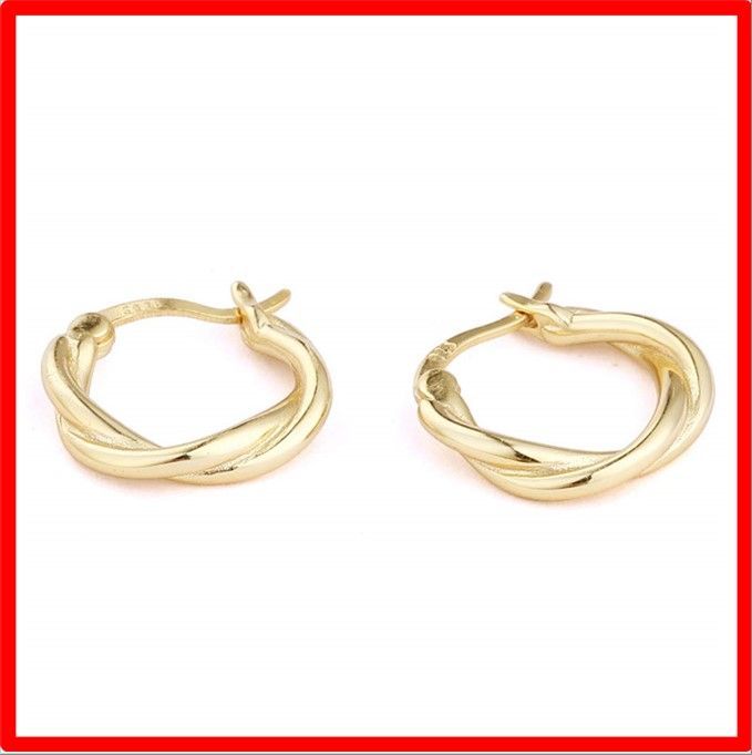 【送料無料 】ゴールド DAZZARRYフープピアスレディース人気 リングピアス シンプル シルバー925 両耳セットゴールド R022