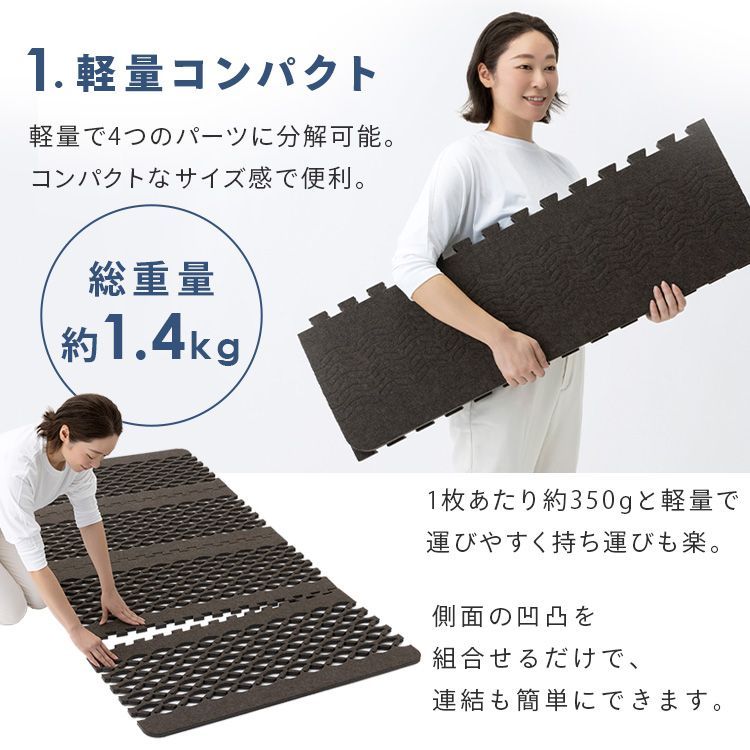 海外限定 公式 除湿マット シングル すのこ 吸湿マット 除湿シート 梅雨 湿気 軽量 コンパクト TEIJIN すのこ型吸湿マット ダブルインパクト 国産 PLUS TJI-480