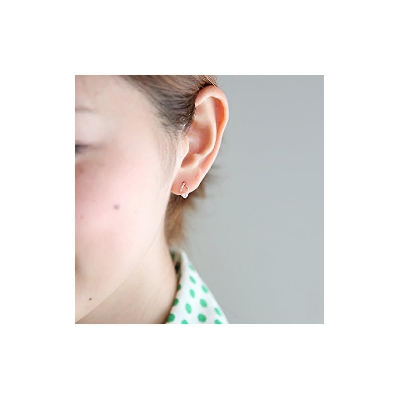 カナル・ヨンドシー 1Pジルコニア ムーン 三日月 ピンクゴールドピアス