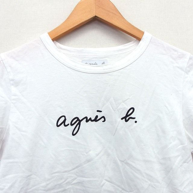 アニエスベー agnes b. Tシャツ カットソー ロゴ プリント 切替リブ